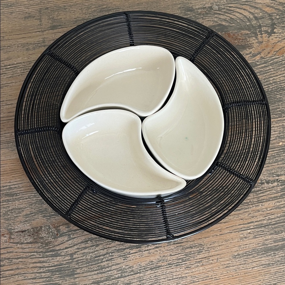 Divided Bowl and Metal Holder